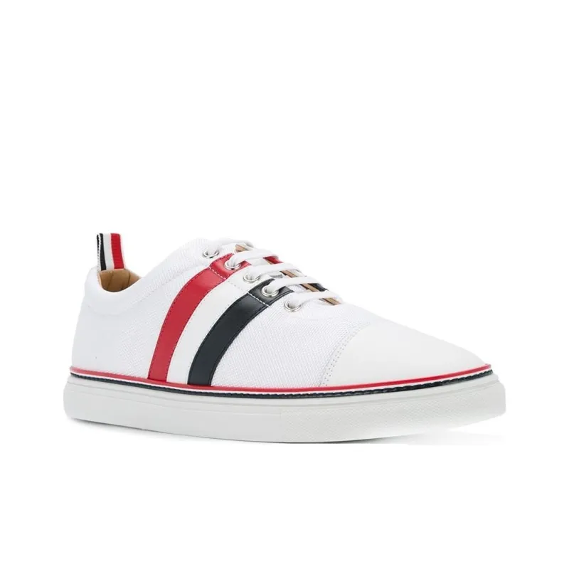 THOM BROWNE· Low Top Stylish Skateboarding Shoes Men's White Red-2