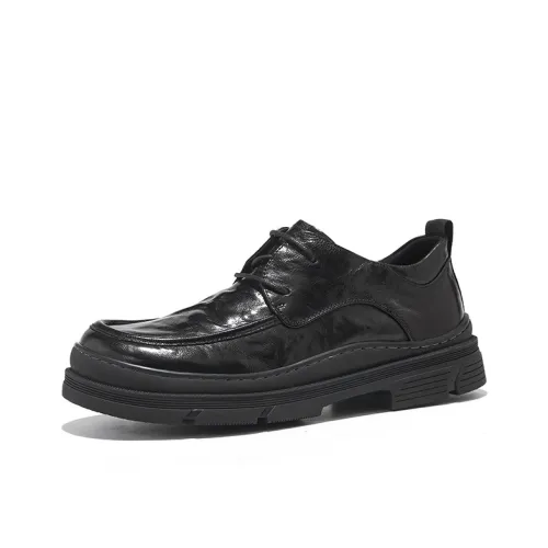 Hautton Jeans Dress Shoes Men Low-Top Black