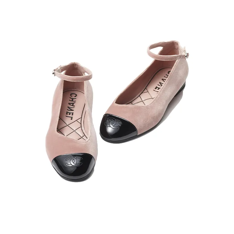 CHANEL Chunky Heel Mary Jane Shoes Women's Pink-2