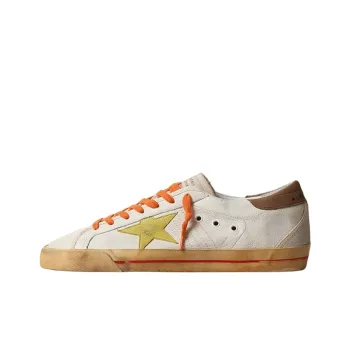 Golden Goose Stylish Skateboarding Shoes Men's White Orange Vintage Version