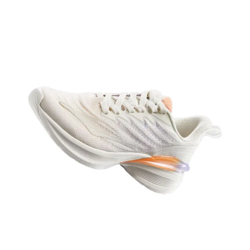 Erke Cushioning Anti Slip And Wear Resistant Breathable Rebound Low Top Sprint Running Shoes Women's White Purple-2