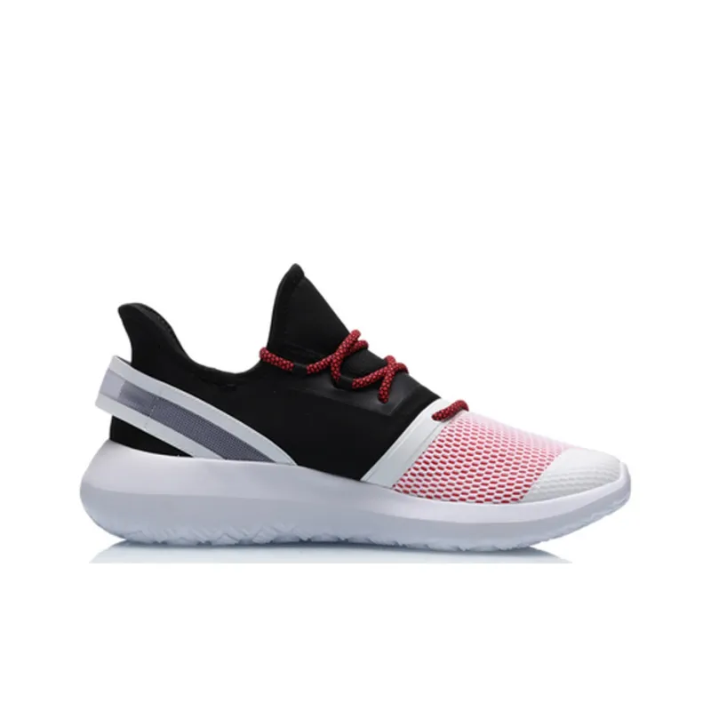 LiNing Rebound Breathable Lightweight Wear Resistant Slip Resistant Low Top Sports Casual Shoes Men's Black Red-1
