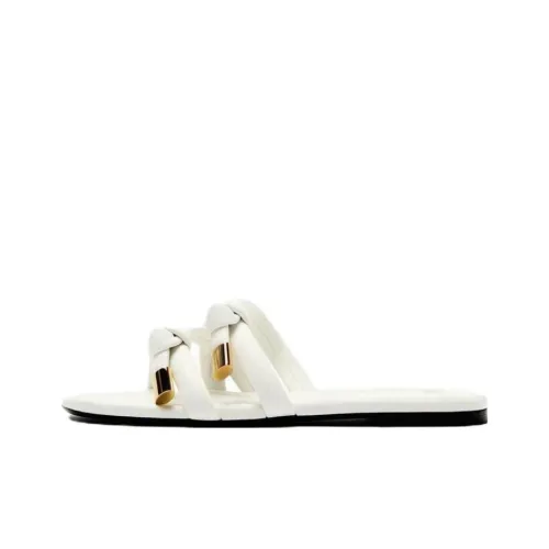 ZARA Quiet Slide Slippers Women's White