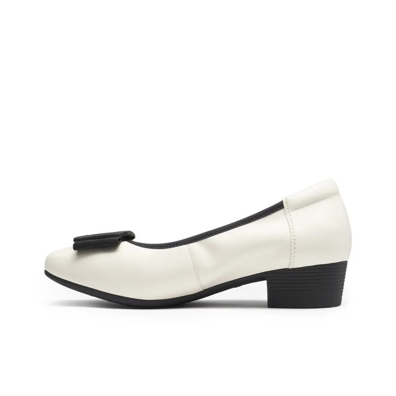 RED DRAGONFLY Slip on Unlined Shoes 3.4cm Heel Women's Black/Ecru-7