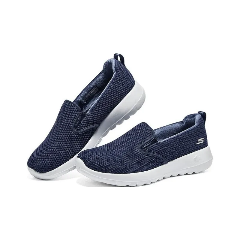 Skechers Anti Slip And Wear Resistant Warm Low Top Casual Shoes Women's Blue Gray-3