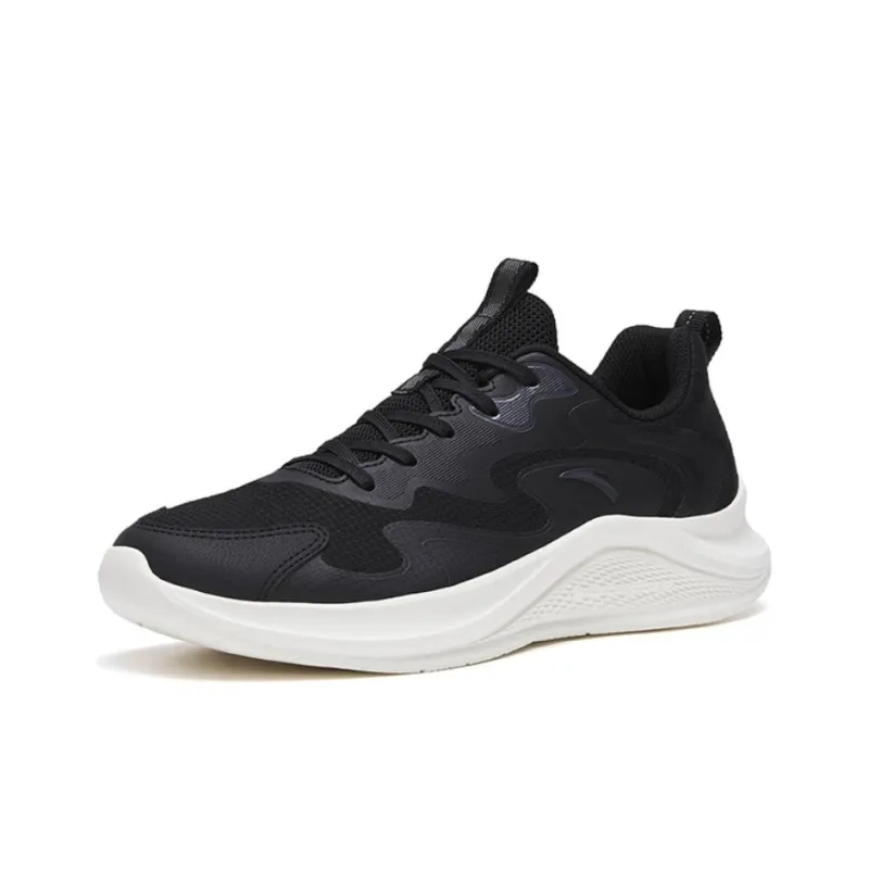 Anta Walk Cushioning, Slip Resistant, Abrasion Resistant, Lightweight, Rebound Low Top Running Shoes Men's Black White-1