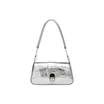 NX DOUGHNUT PU Portable Crossbody Bag, Shoulder Bag Medium Size Women's Silver