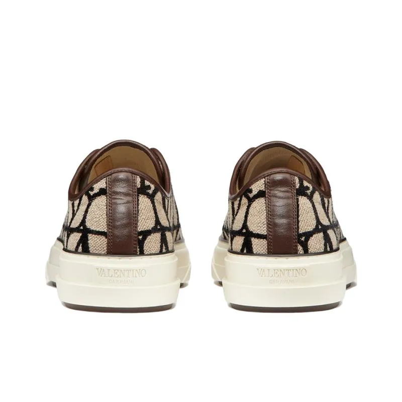 Valentino TOTALOOP Low Top Stylish Skateboarding Shoes Men's Beige Black-4