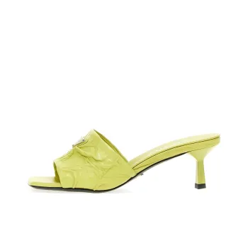 PRADA Abrasion Resistant Slide Slippers 5.5cm Women's Yellow