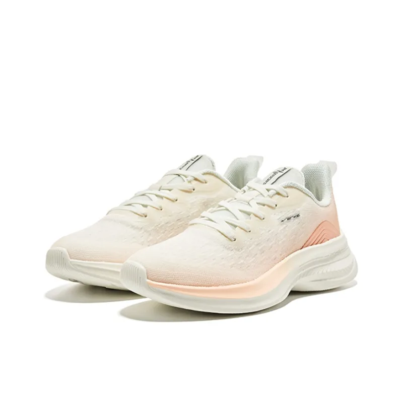 Erke Cushioning Abrasion Resistant Lightweight Rebound Low Top Running Shoes Women's Nude Pink-2