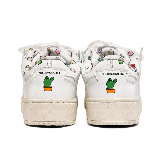 CHERRY&KALIKA Anti Slip Wear Resistant Low Top Skateboard Shoes Women's White-1