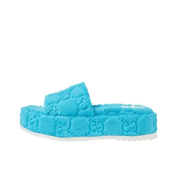GUCCI Gg Platform Sandal Blue Women's