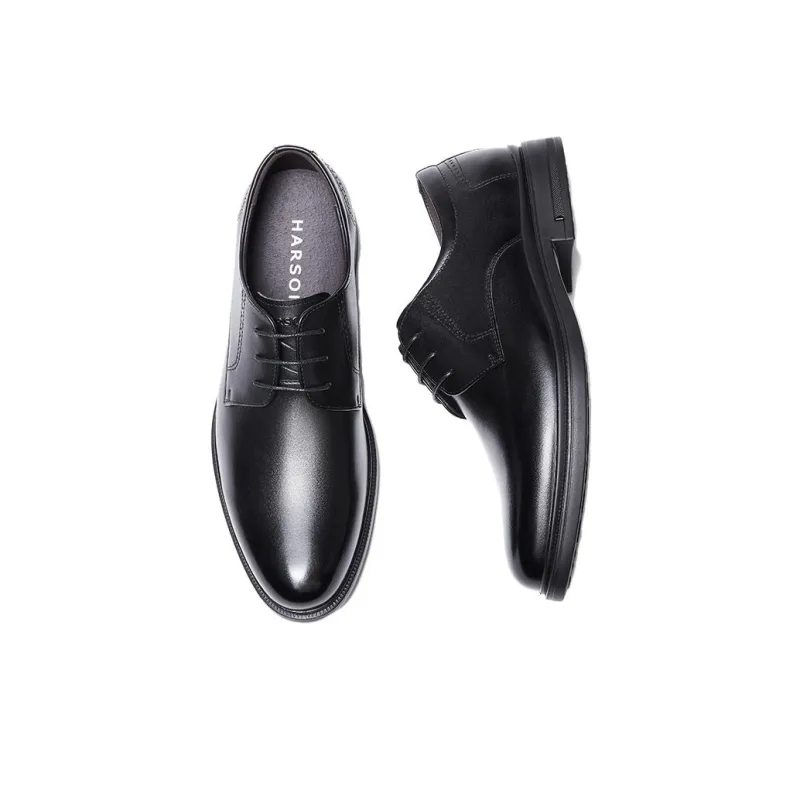 HARSON Dress Shoes Men Low Top Black-3