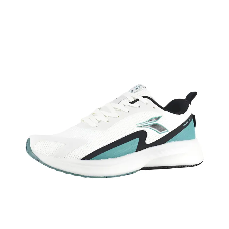 361° Wear Resistant Slip Resistant Rebound Lightweight Low Top Running Shoes White Cyan-2