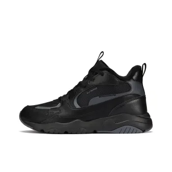 LiNing Anti Slip And Wear Resistant Warm High Top Sports Casual Shoes Black