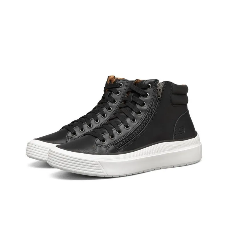 Skechers Viewport Anti-Slip Wear-Resistant High-Top Casual Skateboard Shoes Black-2