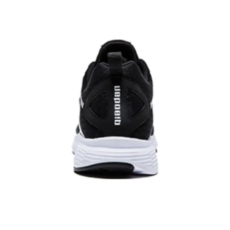 QIAODAN Abrasion Resistant Breathable Low Top Running Shoes Men's Black Silver-3