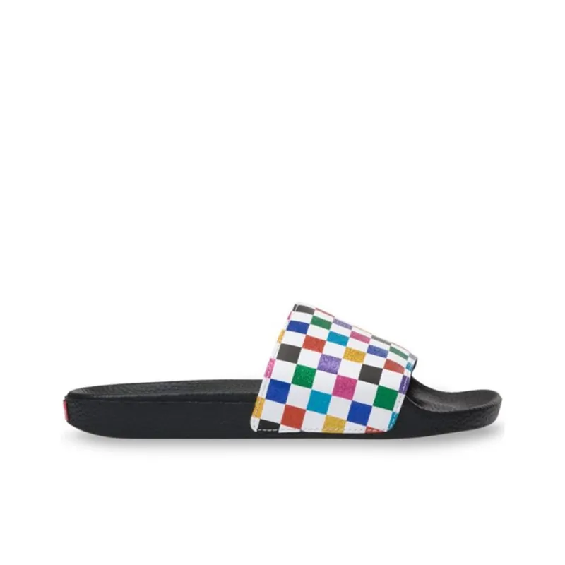 Vans Glitter Rainbow Slide On Slipper Black Women's-1