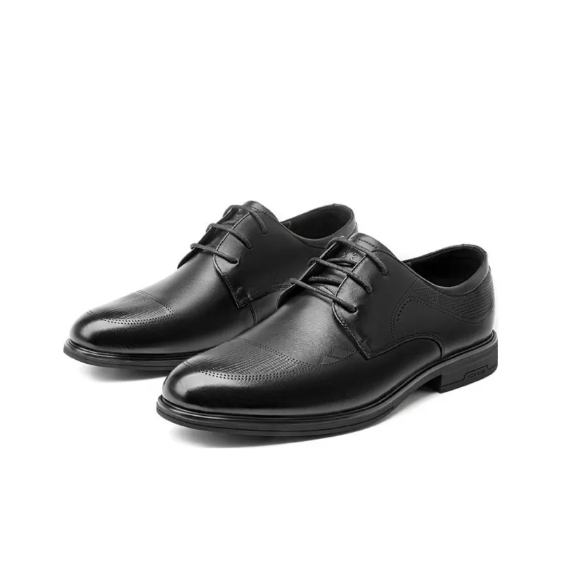 Spider King Dress Shoes Men Low Top Black/Brown Color-4