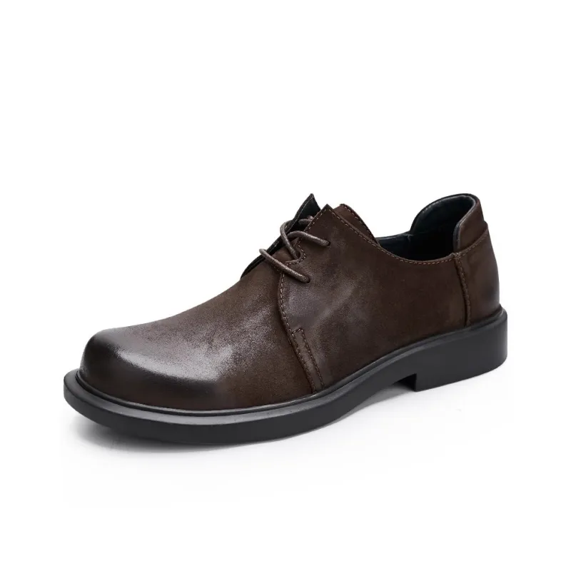 Voguhomme Men's Casual Shoes Men Low Top Brown/Black-3