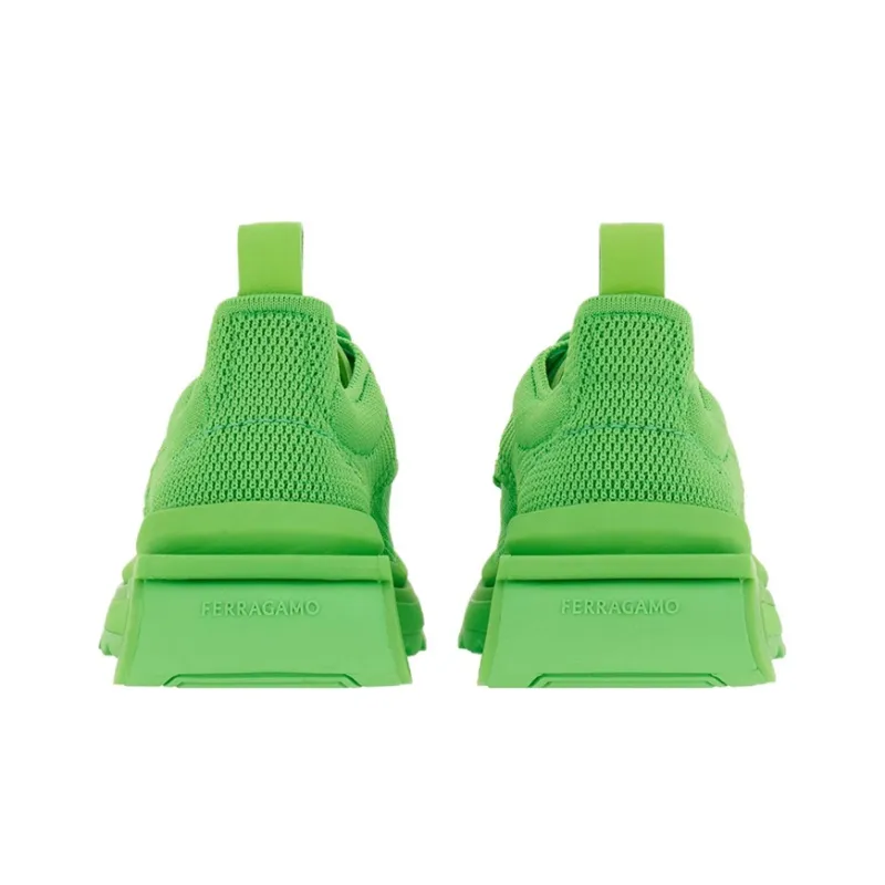 FERRAGAMO Slip Resistant Low Top Sports Casual Shoes Women's Green-3
