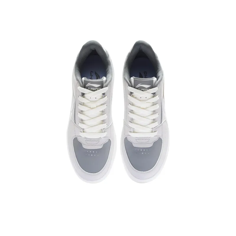 LiNing Warm Coverage Slip-Resistant Low-Top Skateboard Shoes Men's Gray-3