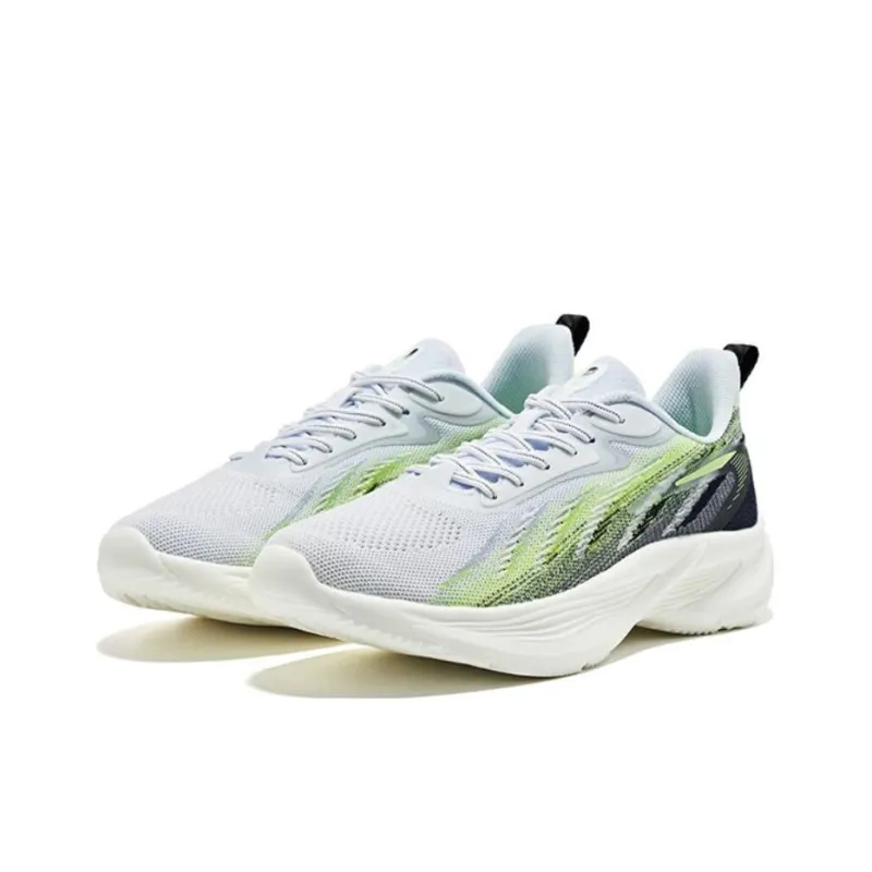 Erke N17 Force Neutralization Phantom Low Top Running Shoes Men's White Green-2