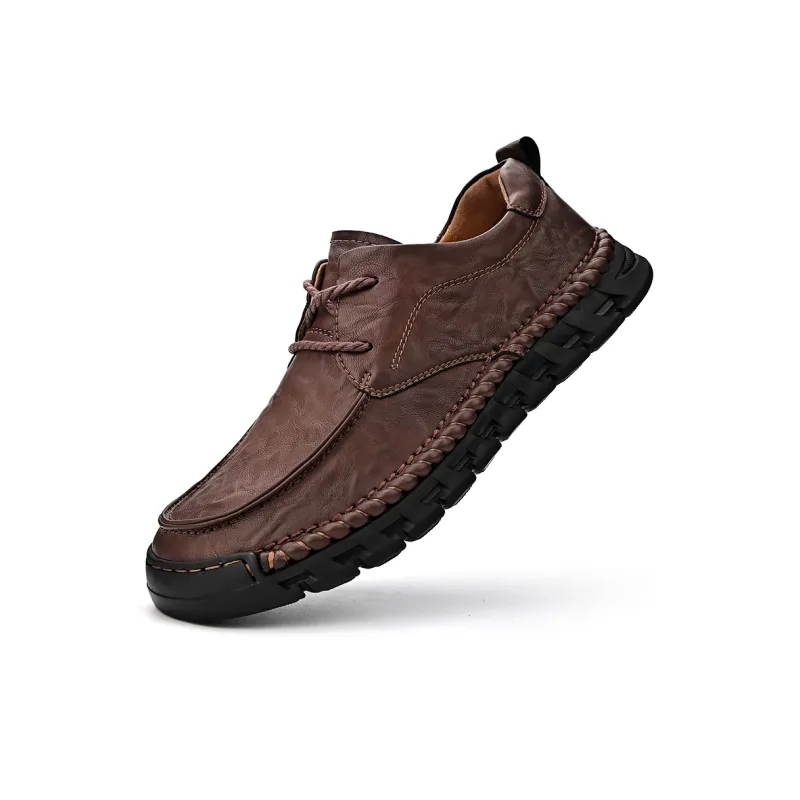 Laoks Men's Casual Shoes Men Low Top Black/Brown-8
