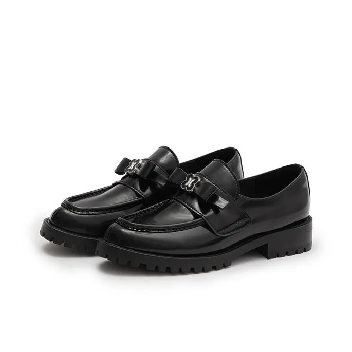 HERLIAN Loafers Low Heel Women's Black-3