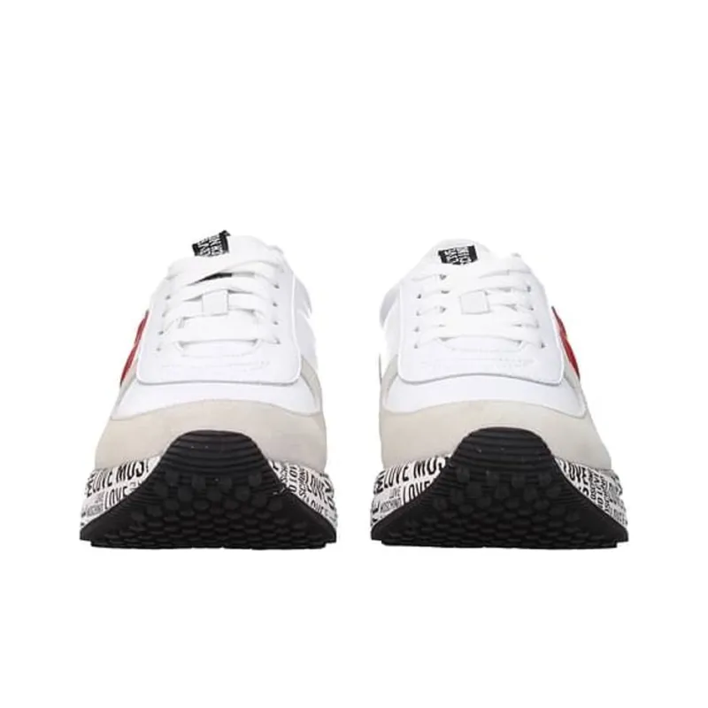 LOVE MOSCHINO Slip Resistant Low Top Sports Casual Shoes Women's White Red-3
