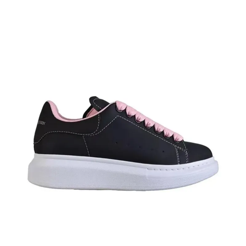 Alexander McQueen Low Top Casual Shoes Women's Black Pink-1