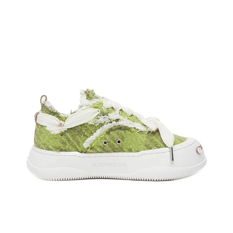 SMILEREPUBLIC 'Rewind Earthy' Wear-Resistant Low-Top Canvas Shoes Unisex Olive Green-1