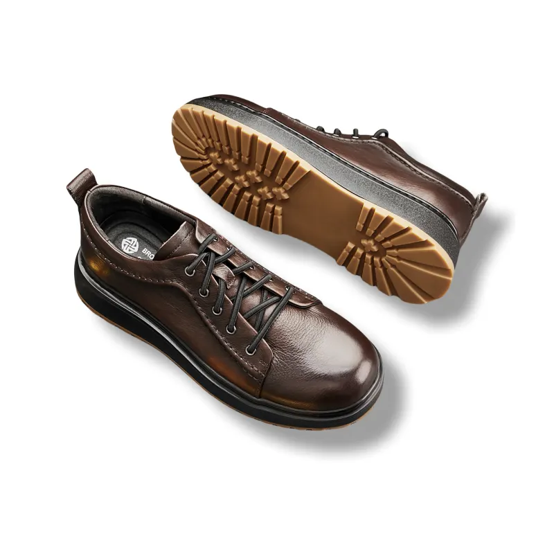 Brounvanm Men's Casual Shoes Men Low Top Coffee-1