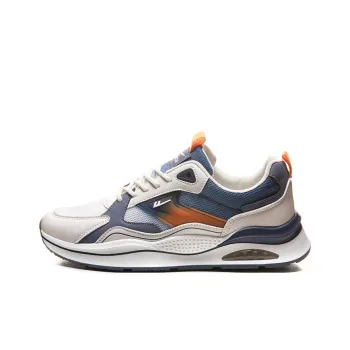 Warrior Cushioning Anti Slip Wear Resistant Breathability Low Top Running Shoes Men's Beige Blue