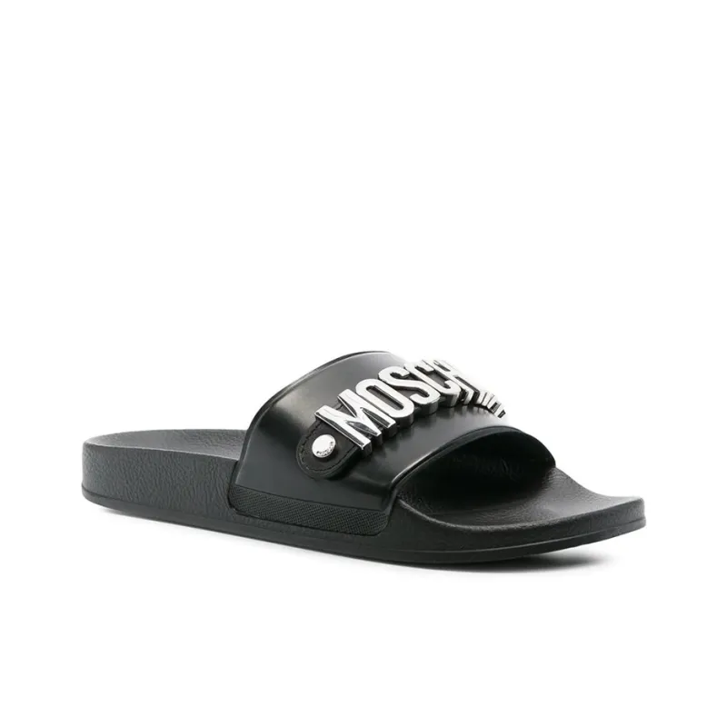 MOSCHINO Logo Plaque Slides-2
