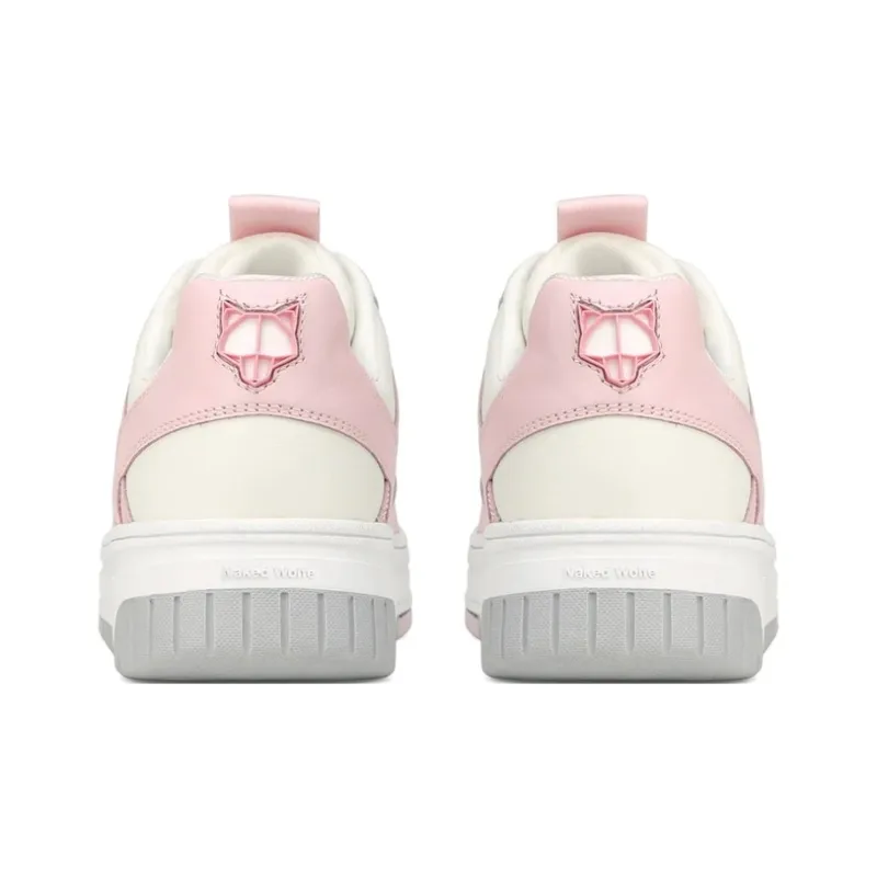 Naked Wolfe Hyde Slip-Resistant Low-Top Stylish Skateboarding Shoes Women's Pink White-3