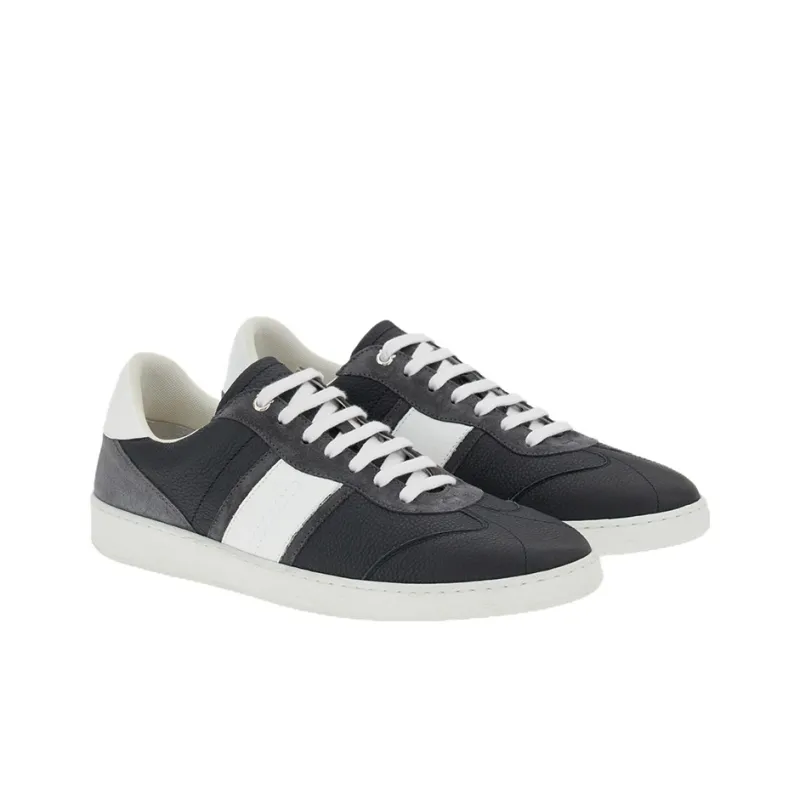 FERRAGAMO Logo-embossed Leather Sneakers-1