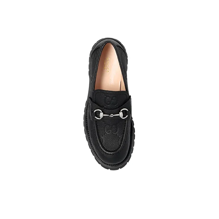 GUCCI GG Logo-debossed Lug Loafers-3