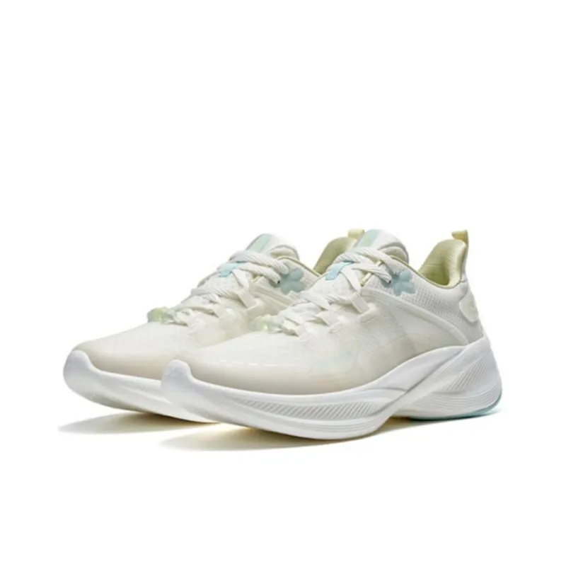 XTEP Cushioning Anti Slip And Wear Resistant Low Top Running Shoes Women's White Blue-2