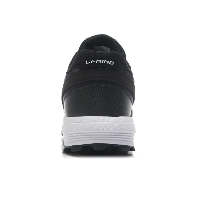 LiNing Cushioning Anti-Slip And Wear-Resistant Reflective Low-Top Running Shoes Men's Black White-3