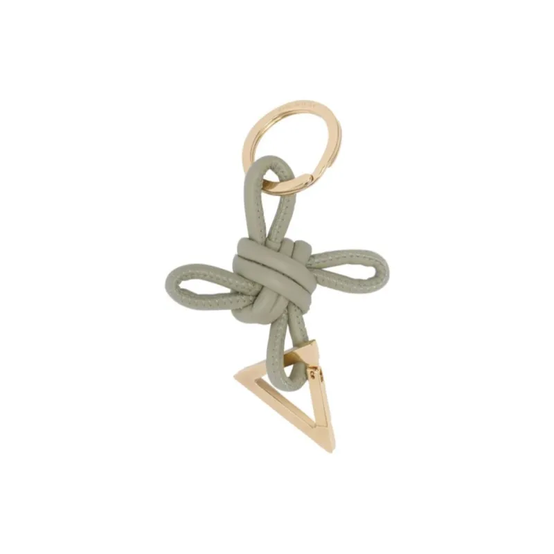 Bottega Veneta Calfskin Metal Keychains Women's Gray-1