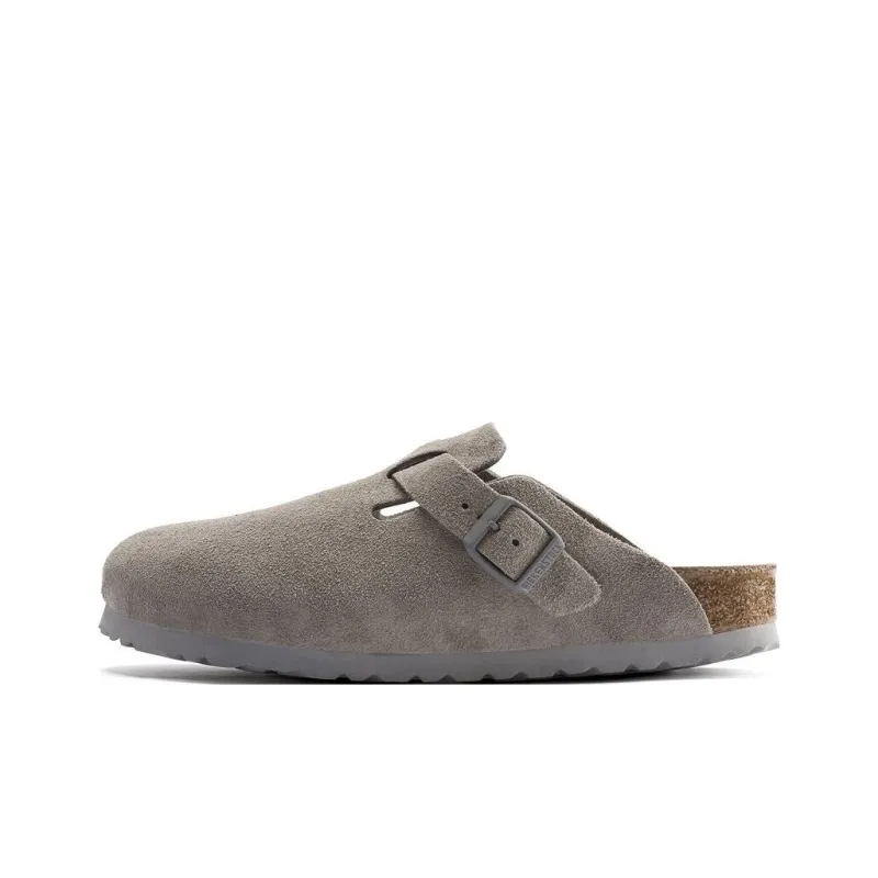 Birkenstock Boston Soft Footbed Suede Leather 'Stone Coin'-0