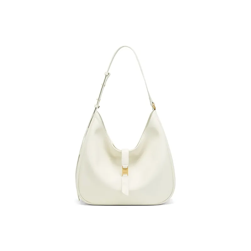 LA FESTIN Cow Leather Tote Shoulder Bag For Commute Regular Women's Graphite Black/Amber/Coconut Milk White-3