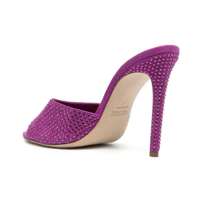 Paris Texas 115mm Crystal-embellished Suede Mules Women's-3