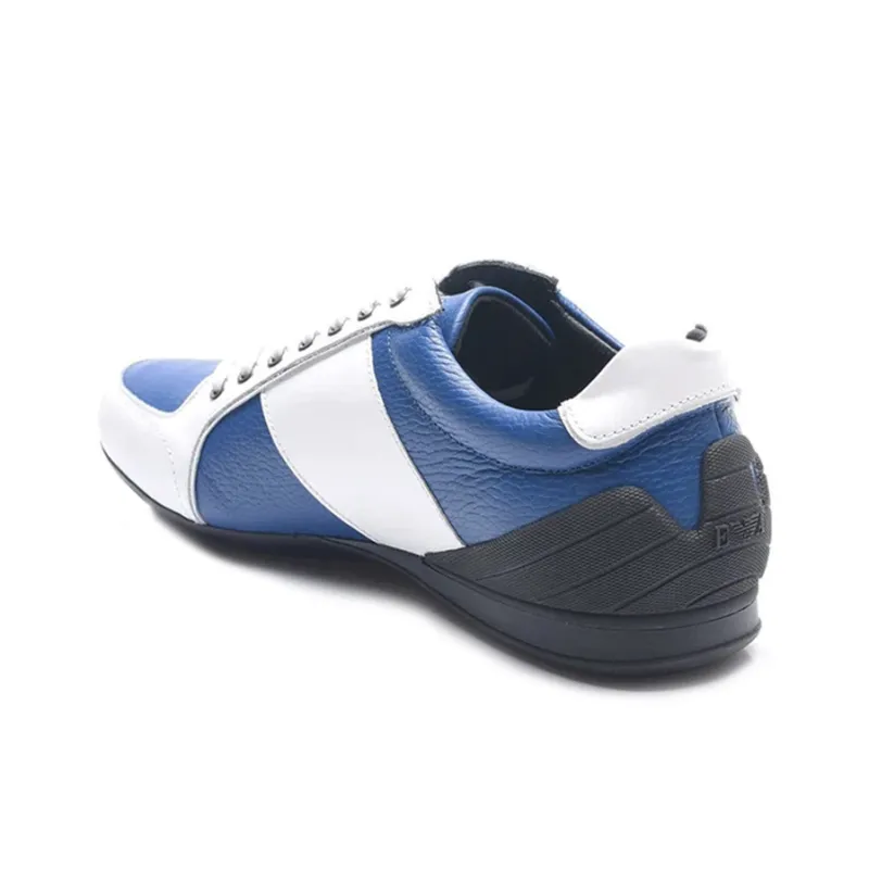 EMPORIO ARMANI Anti Slip Wear Resistant Low Top Sports Casual Shoes Men's Blue White-3