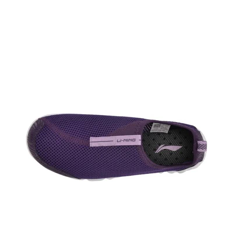 LiNing Cushioning Anti Slip And Wear Resistant Low Top Running Shoes Women's Dark Purple-3