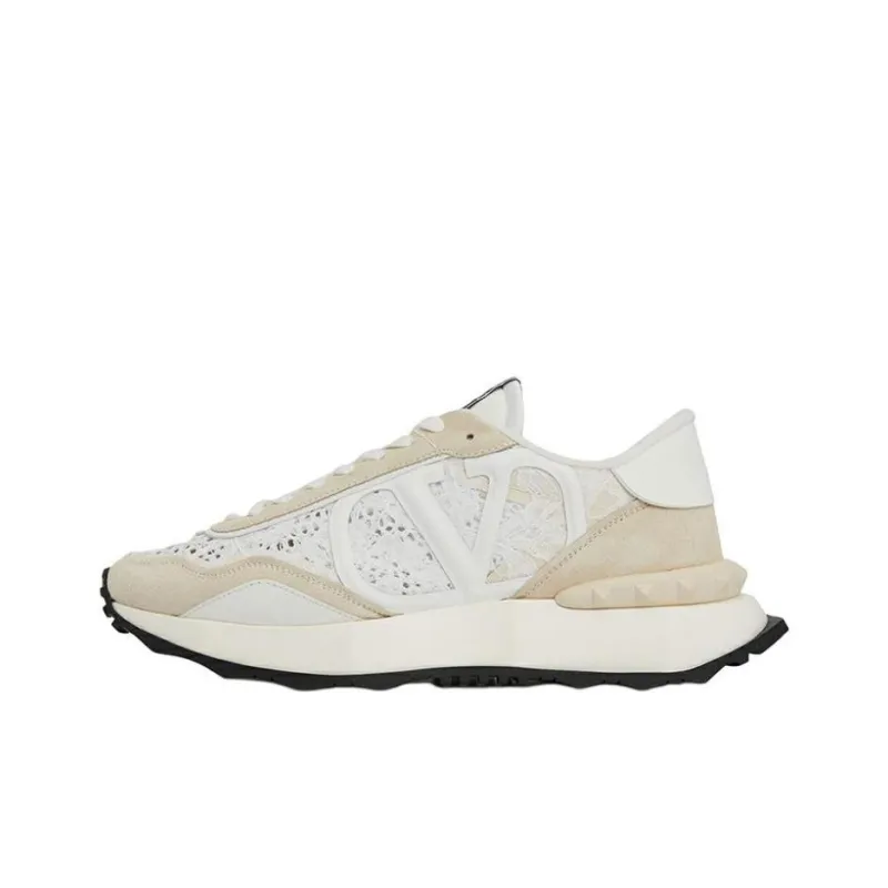 Valentino Women's Lacerunner Low 'Lace - White Ivory'-0