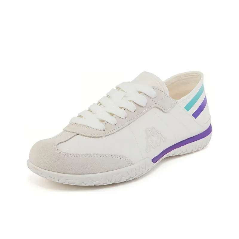 Kappa Shock Absorbers With Slip Resistant And Abrasion Resistant Properties Low Top Casual Shoes Unisex White Purple-1