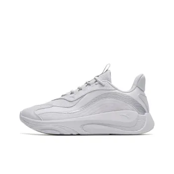 Anta Chao Bai Cushioning Anti Slip And Wear Resistant Low Top Sports Casual Shoes White Gray