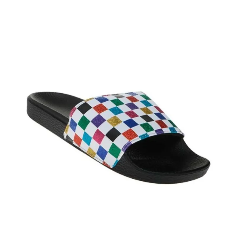 Vans Glitter Rainbow Slide On Slipper Black Women's-2